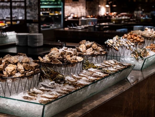 seafood on ice